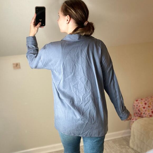 COS: Dusty Blue Button Down - Picture 2 of 8